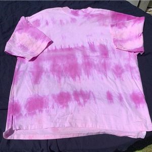 Pink purple hand dyed tie dye t shirt size L